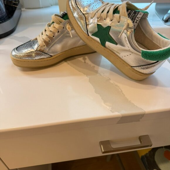 Womens Vintage Havana Silver Green Star Sneakers, EUC, Anthropologie - Picture 2 of 5